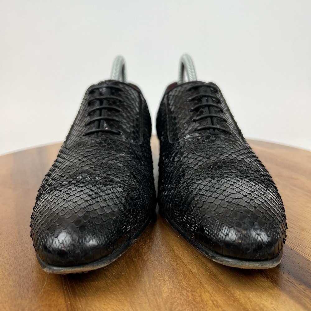 Mens Louis Vuitton Compass Noir‎ Black Python Dress Shoes Oxfords Size 6.5 N GUC - Picture 3 of 12